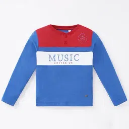 Ed-a-Mamma Kids Blue & Red Cotton Printed Full Sleeves T-Shirt-picture-45