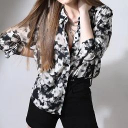 Vero Moda Black & White Viscose Floral Print Shirt-image-50