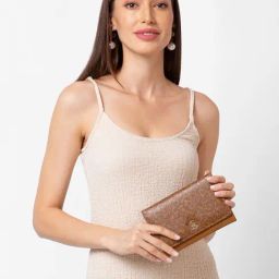 Caprese Helene Tan Faux Leather Floral Wallet-picture-24