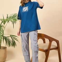 Mast & Harbour Women Printed Drop-Shoulder Sleeves T-shirt-picture-31