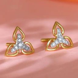GIVA 14k Yellow Gold Trilluxe Lab Grown Diamond Earrings-image-50