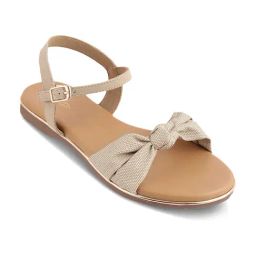 Tresmode Women's Beige Ankle Strap Sandals-image-1