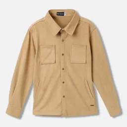 Blue Giraffe Boys Khaki Solid Full Sleeves 1 Shirt-image-25