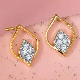 GIVA 18k Yellow Gold Yaprak Lab Grown Diamond Earrings-image-26