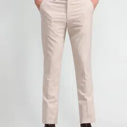 Arrow Beige Slim Fit Trousers-picture-27