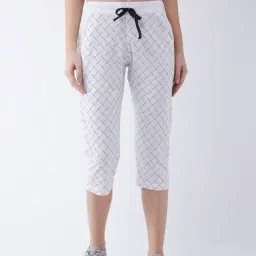FEMEA White Cotton Print Capri-picture-16