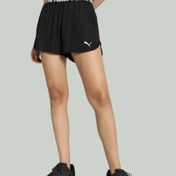 Puma Black Logo Print Sports Shorts-image-47