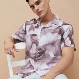 Code By Lifestyle Pink Regular Fit Printed Shirt-picture-44