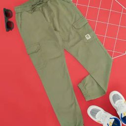 Pantaloons Junior Kids Arcadian Green Cotton Regular Fit Joggers-image-36