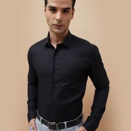 Code By Lifestyle Black Slim Fit Texture Shirt-72