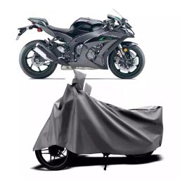 Auto Pearl Two Wheeler Cover with Bag for Kawasaki Ninja ZX-10R SE BS6, Silver-image-39