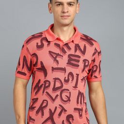 XFOX Men Typography Printed Polo Collar Cotton T-shirt-image-37
