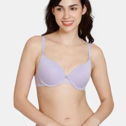 Zivame Light Purple Medium Coverage Under-Wired Push-Up Bra-image-1