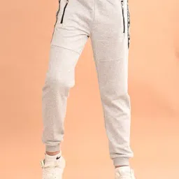 LilPicks Kids Grey Melange Textured Joggers-image-37