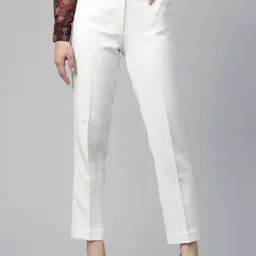 Powersutra White Polyester Regular Fit Trouser-image-8