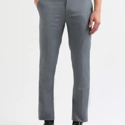 Arrow Grey Regular Fit Self Pattern Trousers-picture-24
