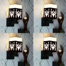 Gojeeva Black Wood Square Shaped Wall Lamp-picture-34