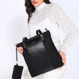 SASSORA IRIS Black Leather Large Shoulder Bag-17