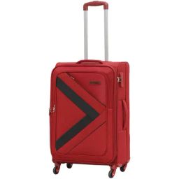 Citizen Arrow Voyage Red & Black Color Block Soft Medium Trolley Bag - 68 Cms-image-9