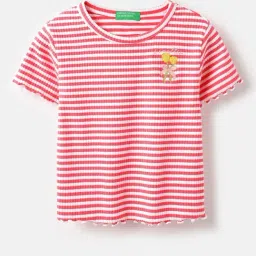 United Colors of Benetton Girls Pink Cotton Striped Top-picture-27