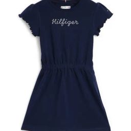 Tommy Hilfiger Kids Carbon Navy Logo Regular Fit Dress-picture-45