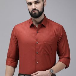 Arrow Pure Cotton Self Design Checked Manhattan Slim Fit Formal Shirt-image-26