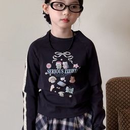 LULU & SKY Girls Printed High Neck Organic Cotton T-shirt-picture-45