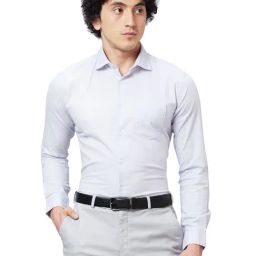 Park Avenue Light Grey Slim Fit Shirt-image-55