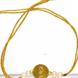 Sri Jagdamba Pearls 22kt Mahabali Hanuman Gold Rakhi-image-3