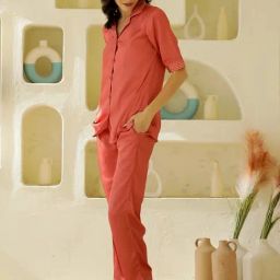 SAY Rust Printed Pyjamas Set image 3
