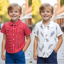 BAESD Boys Pack Of 2 Classic Fit Striped Shirts-image-56