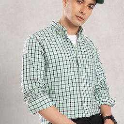 Nautica Slim Fit Checked Pure Cotton Casual Shirt-picture-9