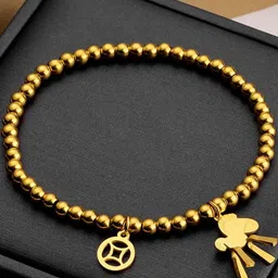 Arzonai Women Stainless Steel Gold Plated Bracelet-picture-4