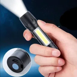 aubade ( Pack 2 ) Mini Pocket Light Zoom COB USB Led WaterProof 6 hrs Torch Emergency Light image 2