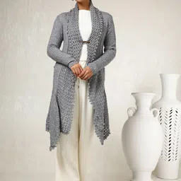 Soch Self Design Longline Acrylic Open Front Shrug image 4