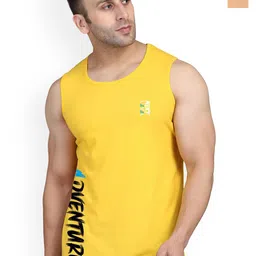 SLOWLORIS Men Pack Of 2 Printed Bio-Wash Combed Cotton Gym Vests-picture-23