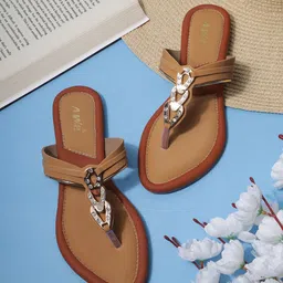 AIWIE Women Slip-On Toe-Ring T-Strap Flats-picture-9