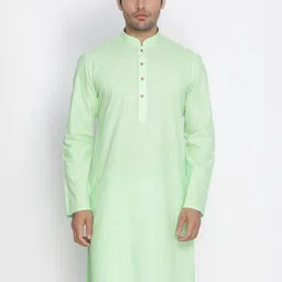 VASTRAMAY Men Green Solid Straight Kurta-picture-27