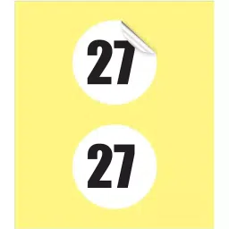 Sticker Bazaar M3 Number 27 Printed Labels 12 mm Dia 5100 Labels (Pack of 5)-36