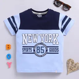 Happy Faces Kids Boys Typography Printed Pure Cotton T-Shirt-picture-48