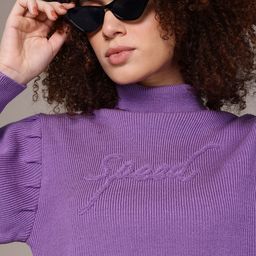 The Roadster Lifestyle Co. Acrylic Ribbed Crop Pullover-image-44