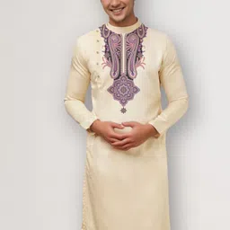 PulseIQ Men Ethnic Motifs Printed Regular Kurta with Pyjamas image 5