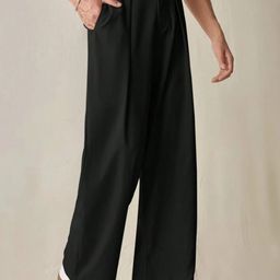 Next One Men Smart Loose Fit Easy Wash Pleated Trousers-picture-39