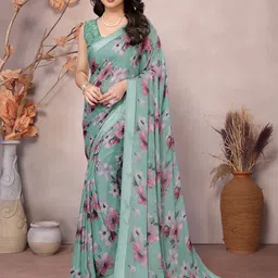 Moda Rapido Floral Zari Satin Saree-image-13