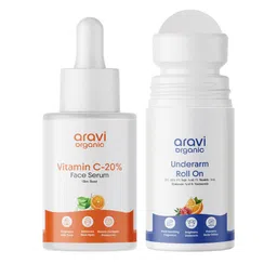 Aravi Organic Set Of 2 Vitamin C Face Serum- 30 ml & Underarm Roll-On- 50 ml-picture-21