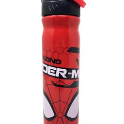 Marvel Spiderman Character Licensed All Over Printed Sleek Straw Sipper Water Bottle with Handle Red - 500 ml-image-47