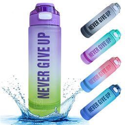 Spanker Never Give Up Motivational Leakproof Water 30 Oz (900 ML) PURPLE GREEN SSTP-image-45