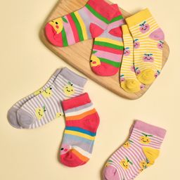 Mi Arcus Pack Of 5 Fruits Printed Socks - Multi Colour-image-27
