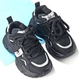 Oh! Pair Slip On Sneakers with Lace Up Closure - Black-image-47