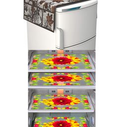 Dakshya Industries Fridge Top Cover and Fridge Mat Combo Set of 5-15